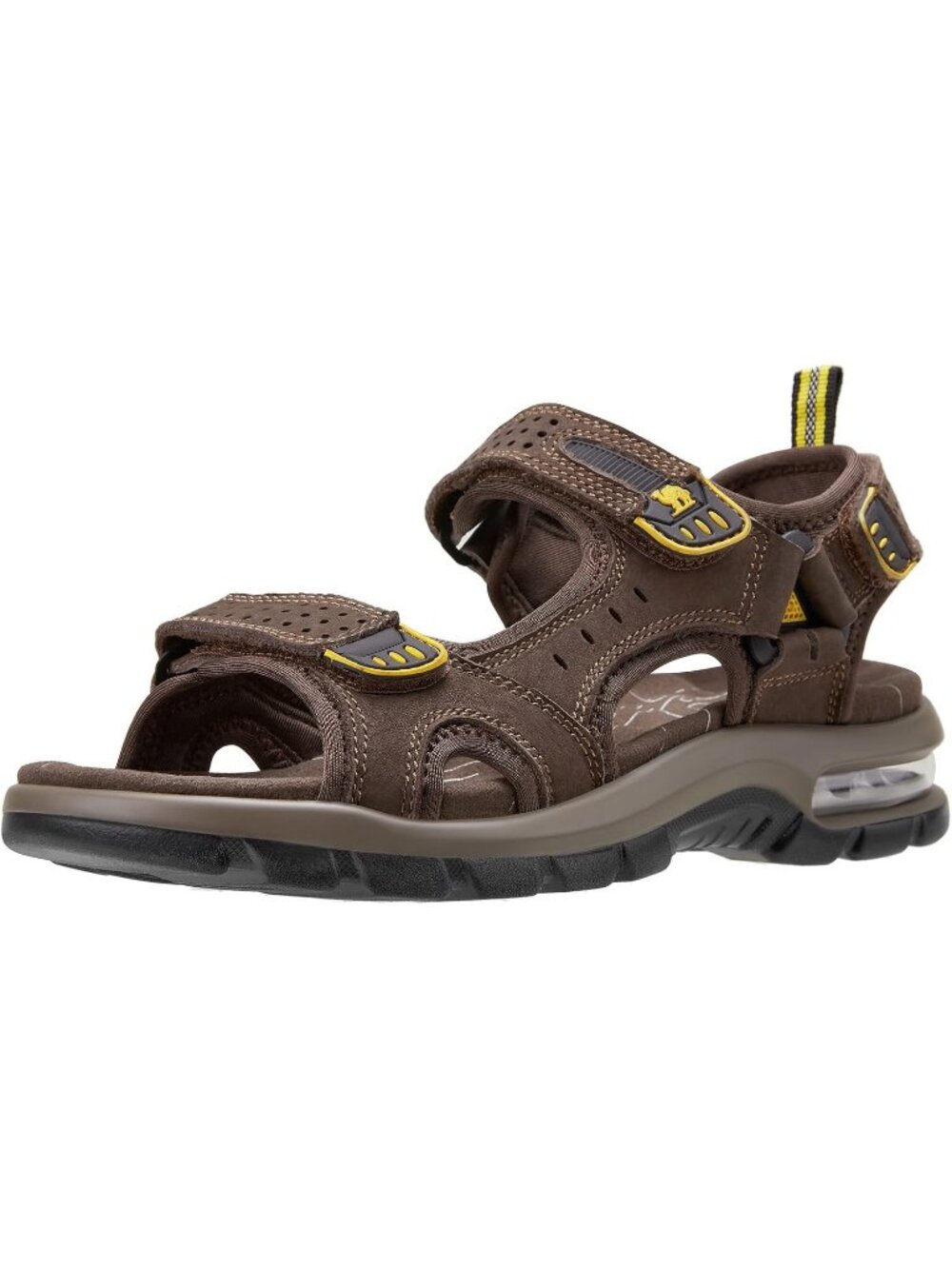 Men's Dark Brown Athletic Outdoor Leather Solid Waterproof Hiking Sandal Shoes